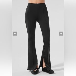 Alo Yoga High Waist Zip It Flare Leggings Women’s Size Small Black Logo